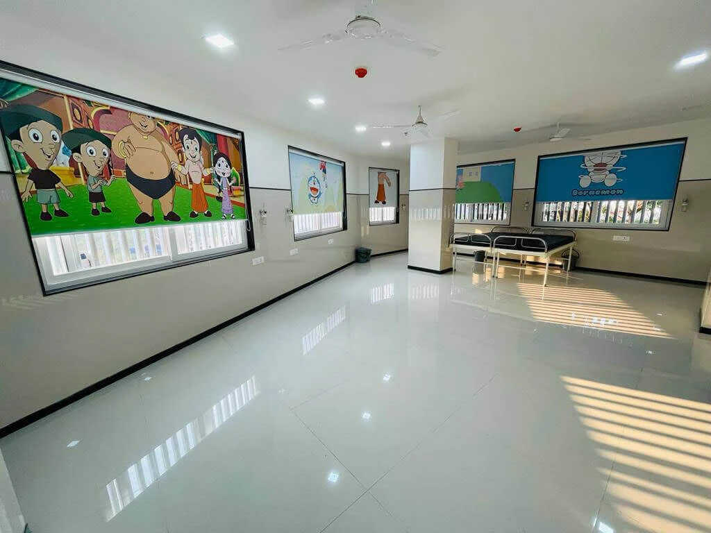 Clean and modern hospital corridor with hygienic environment in Nashik