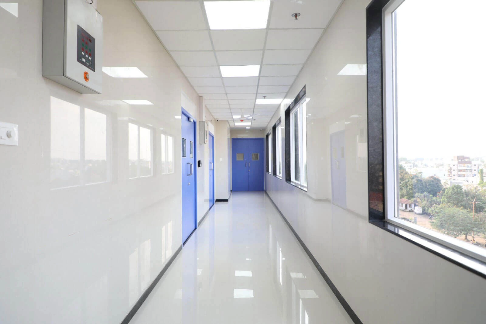 Spacious hospital corridor for smooth patient movement