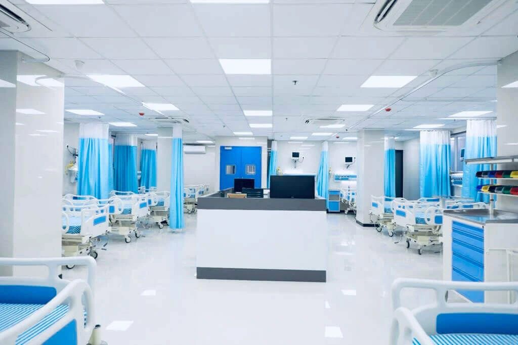 ICU patient bed with advanced monitoring systems