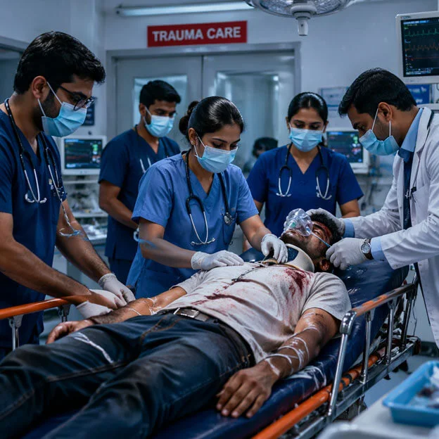 Emergency trauma and accident care services in multispeciality hospital Nashik